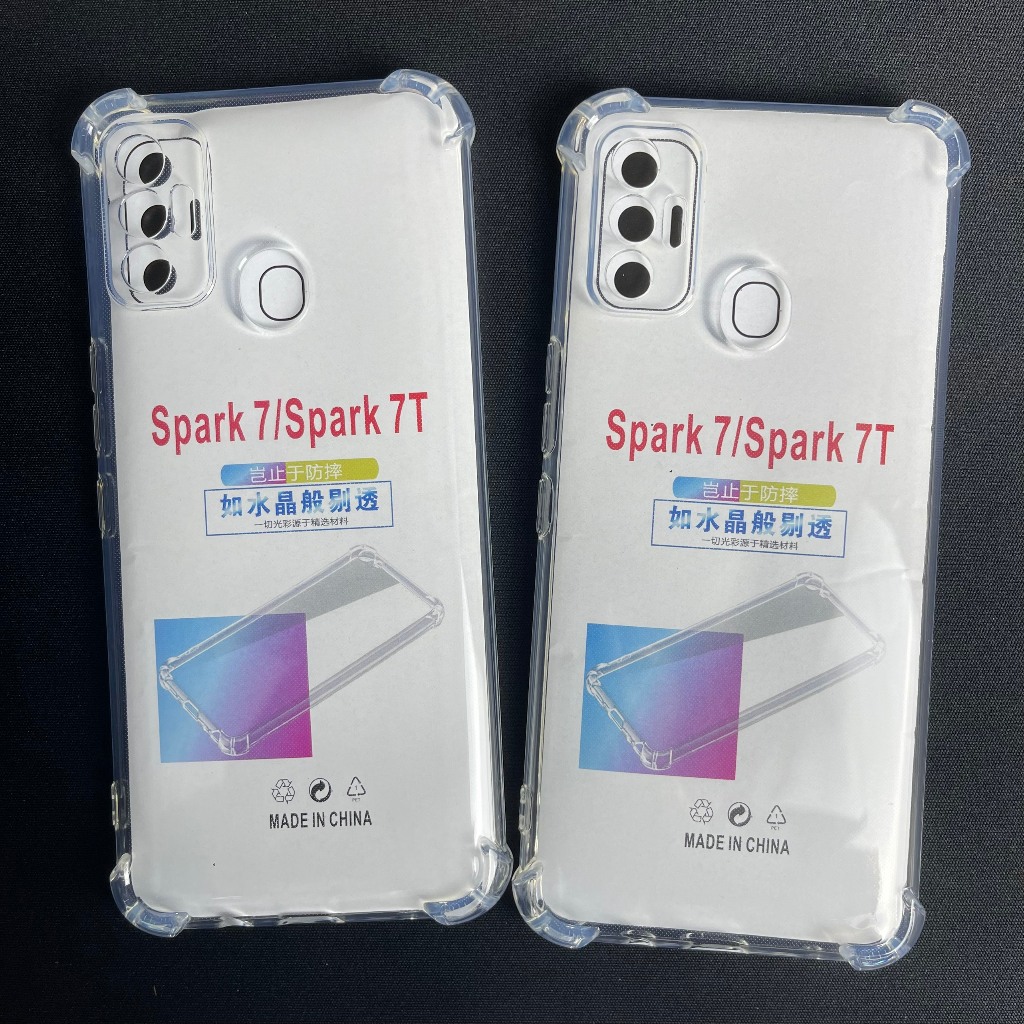 Ốp lưng Tecno Spark 7 / 7T dẻo trong suốt silicon cao cấp chống sốc chống va đập bảo vệ camera có gờ bảo vệ bốn góc