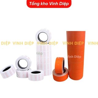 . 1 cây 10 cuộn Băng dính giấy dán giá, cuộn giấy ghi dán giá nhiều màu