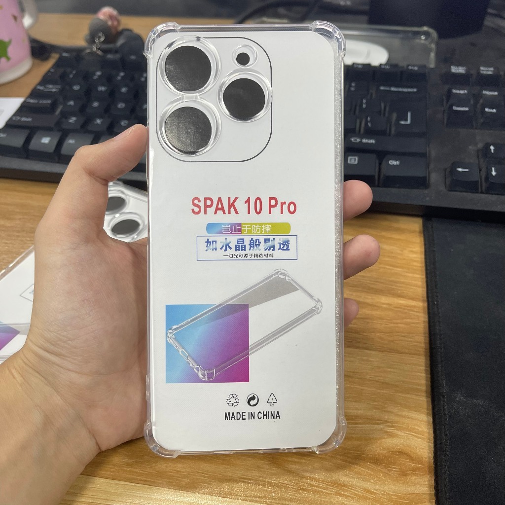 Ốp lưng Tecno spark 10, 10 pro, 10c dẻo trong suốt silicon cao cấp chống sốc bảo vệ cam điện thoại