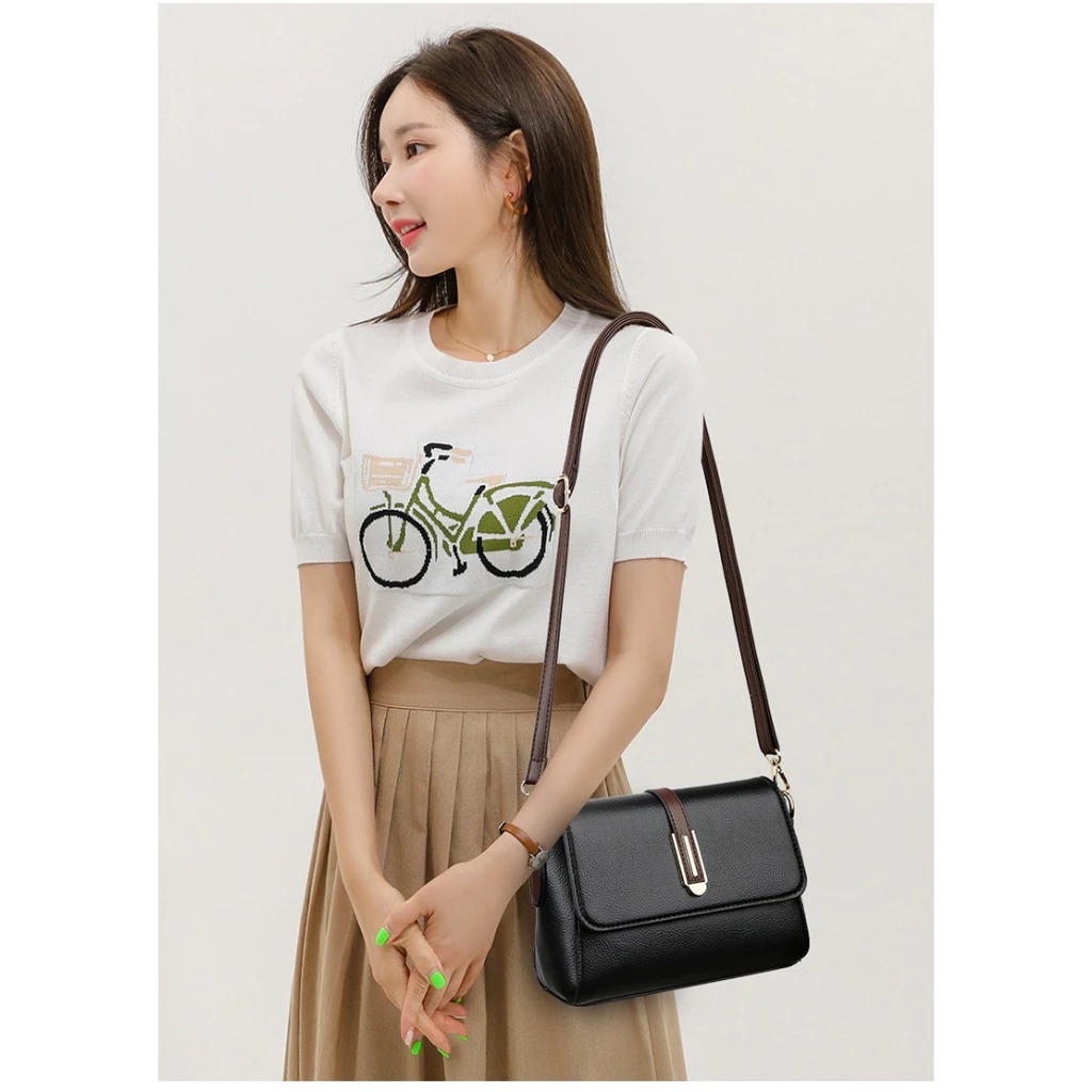 Túi đeo chéo công sở thanh lịch kích thước 22x10x15cm TQD18 Mun Store 94