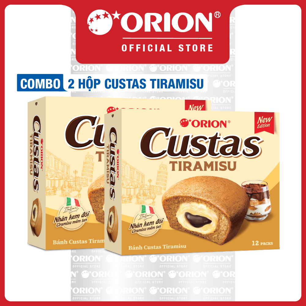 Combo 2 Hộp 12 gói bánh Orion Custas 12P tiramisu (282G)