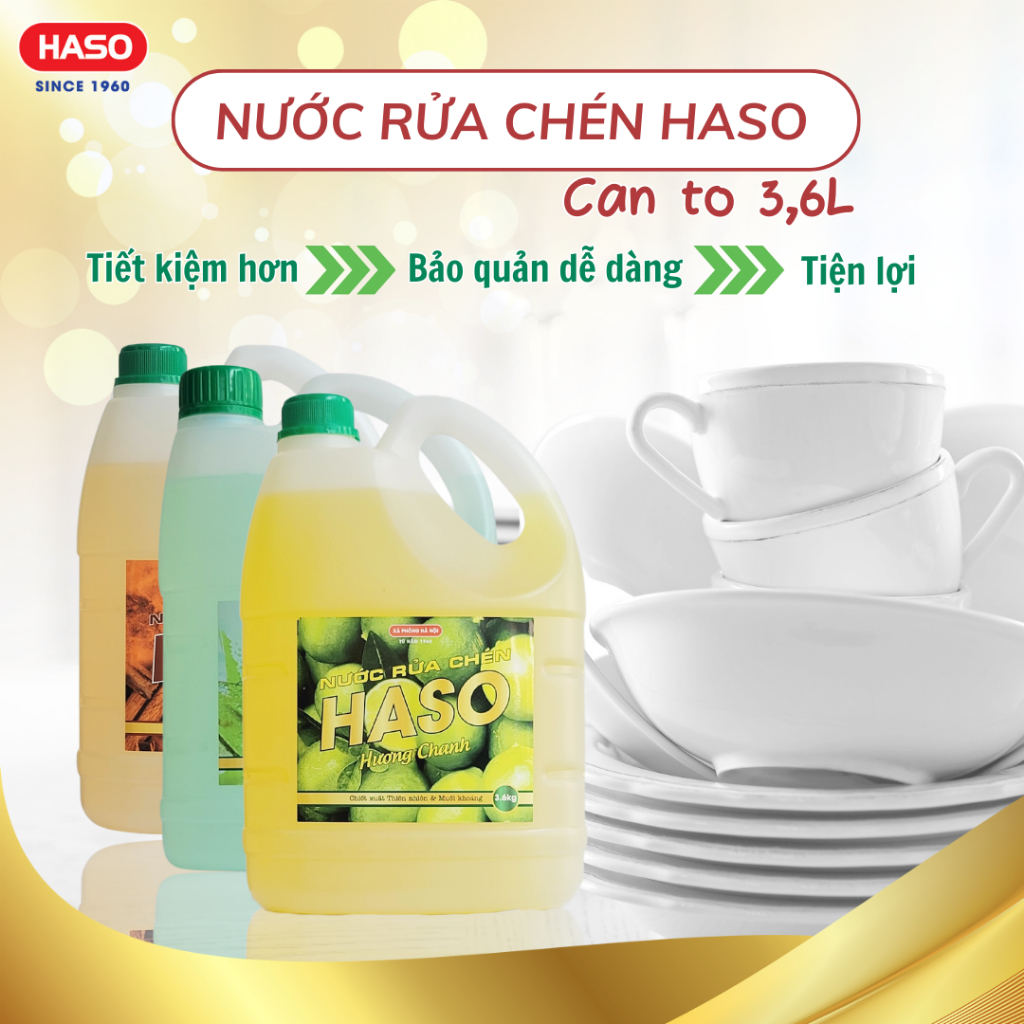 Nước Rửa Chén Haso Hương Chanh, Lô Hội, Quế Can 3,6L | Shopee Việt Nam