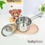 Nồi Quánh Inox Babyboo 14cm Cho Bé Nấu Cháo Ăn Dặm, Dùng Được Bếp Từ, Inox Cao Cấp