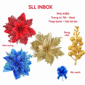 Bịch 50 Hoa trạng nguyên size đại , 100 cành sung nhũ trang trí Tết