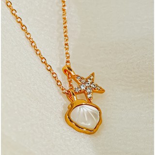 Dây chuyền bạc nữ LAMY Starfish & Seashell Pendant Necklace Rose Gold 6414