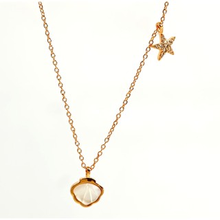Dây chuyền bạc nữ LAMY Starfish & Seashell Pendant Necklace Rose Gold 6414
