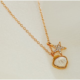 Dây chuyền bạc nữ LAMY Starfish & Seashell Pendant Necklace Rose Gold 6414