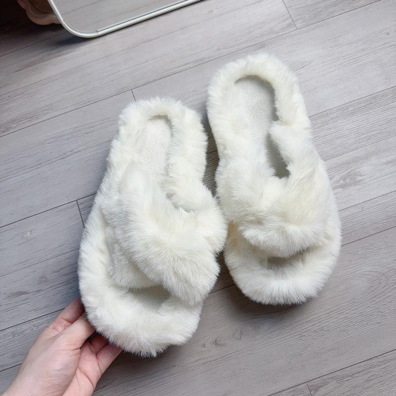 Dép Lông Quai Chéo - Cao 5cm - Mềm Mại - Thời Trang