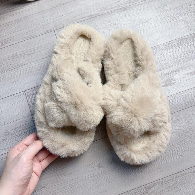 Dép Lông Quai Chéo - Cao 5cm - Mềm Mại - Thời Trang