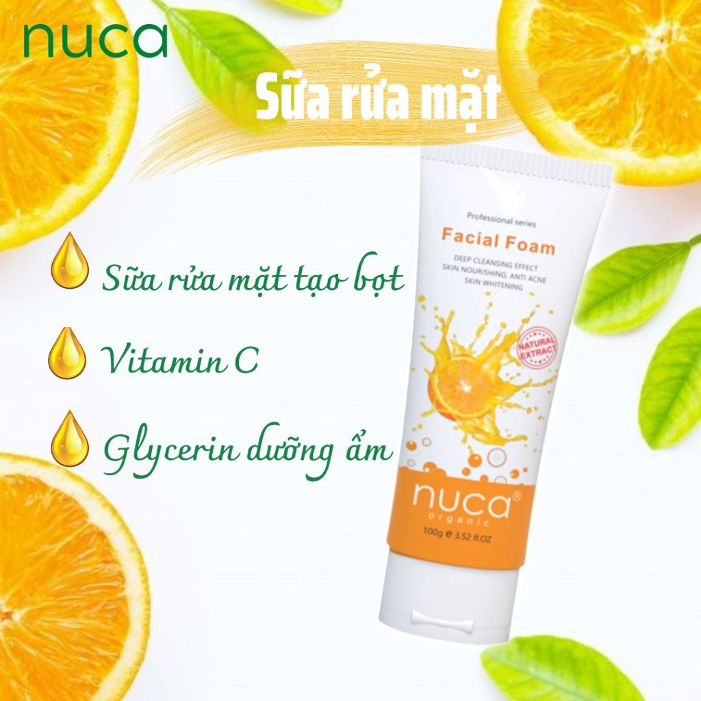 Sửa Rữa Mặt NUCA Sữa Rửa Mặt Trắng Da Ngừa Mụn