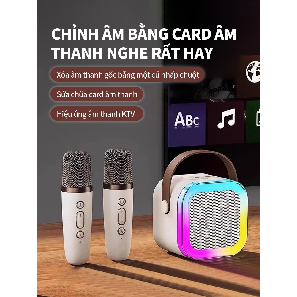 ICON Loa Kéo Karaoke Bluetooth Mini - Âm thanh chất lượng cao, Thiết Kế Nhỏ Gọn, Phù Hợp Gia Đình & Tiệc Tùng