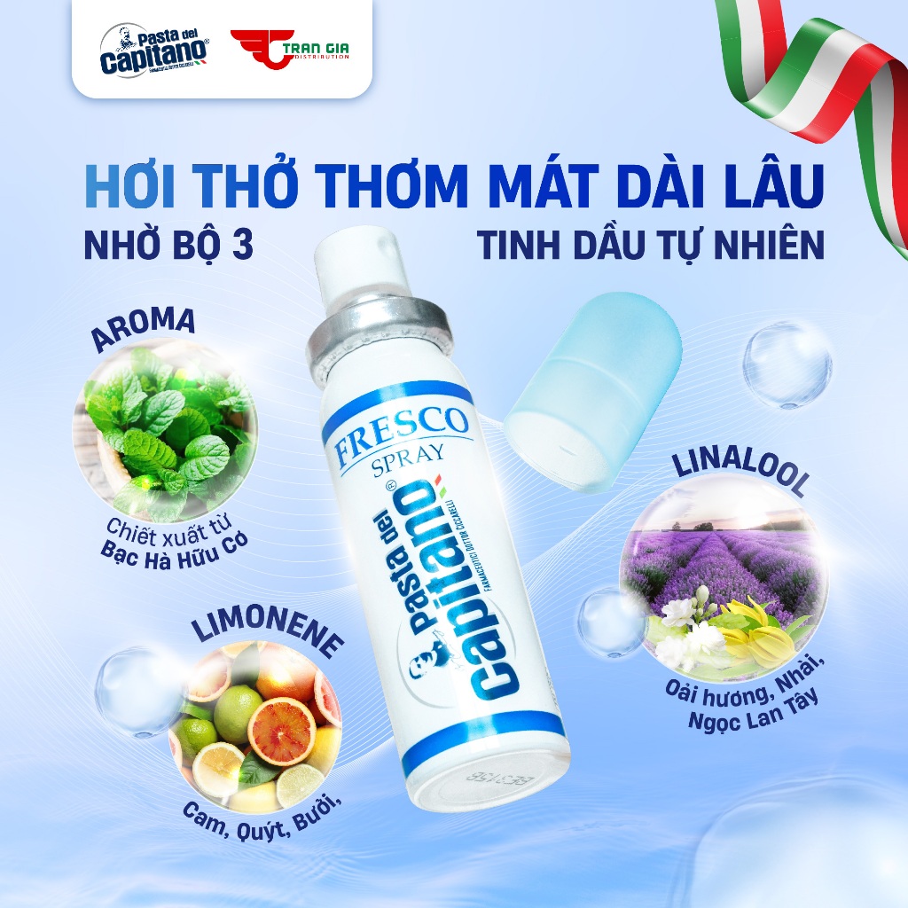 Ảnh Xịt Thơm Miệng Pasta del Capitano Pasta del Capitano – Chống môi miệng, Giúp Hơi Thở Thơm Mát, Hơn 200 Lần Xịt 4