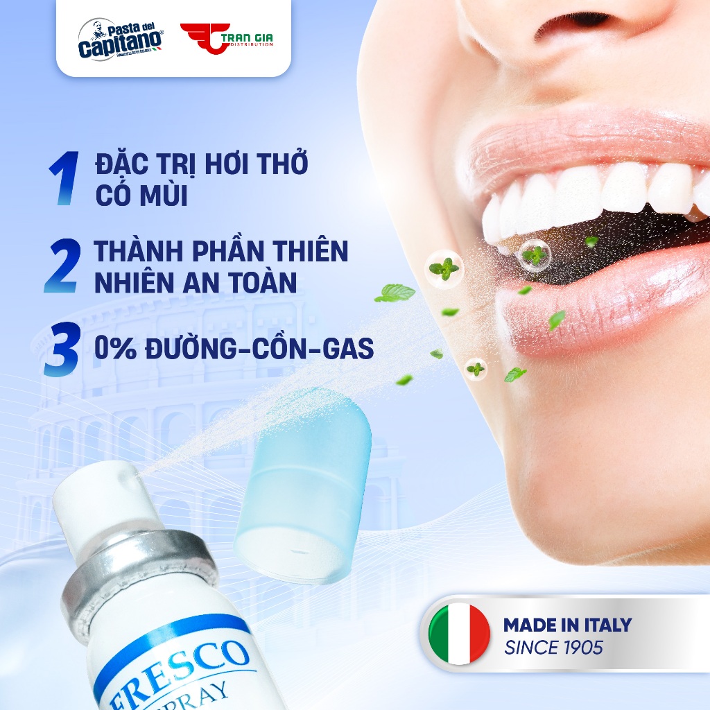 Ảnh Xịt Thơm Miệng Pasta del Capitano Pasta del Capitano – Chống môi miệng, Giúp Hơi Thở Thơm Mát, Hơn 200 Lần Xịt 1
