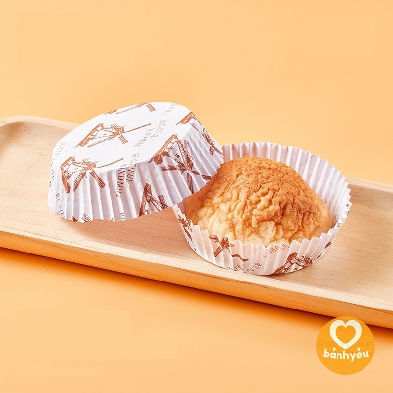 Cup giấy mềm Tròn/Oval lớn nướng bánh mì, bánh ngọt - BB208 lốc 300 cái