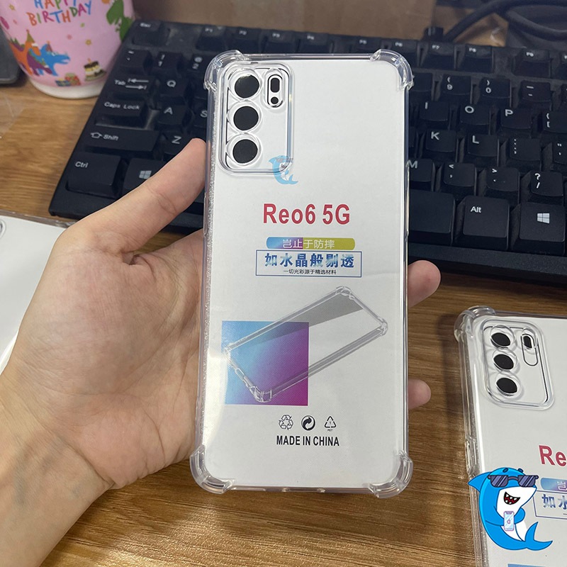Ốp lưng Oppo reno 6 / 6Z 4G 5G nhựa dẻo trong suốt silicon cao cấp chống sốc viền vuông bảo vệ cam