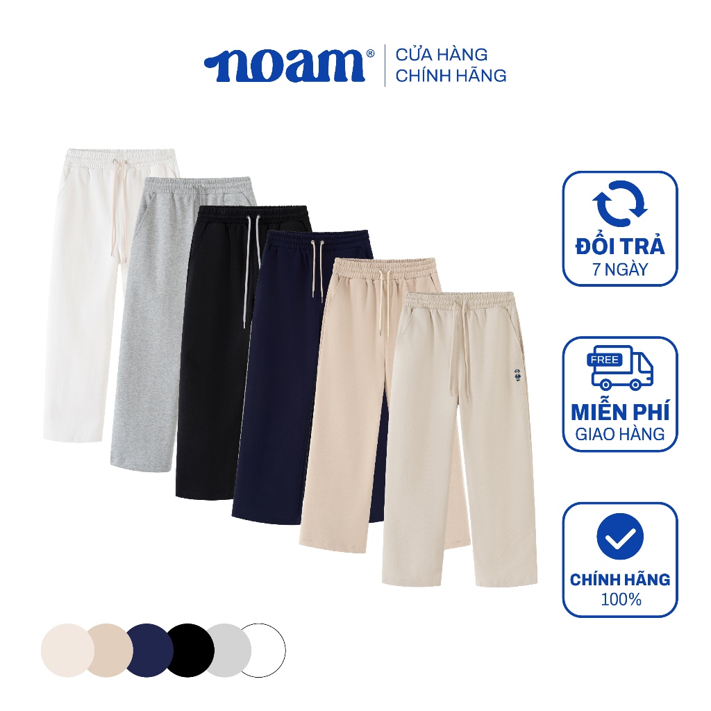 Ảnh Quần ống suông Unisex NOAM Teeny Homie Form rộng - Màu đen/ trắng/ be/ xám/ xanh than/ be đậm 1