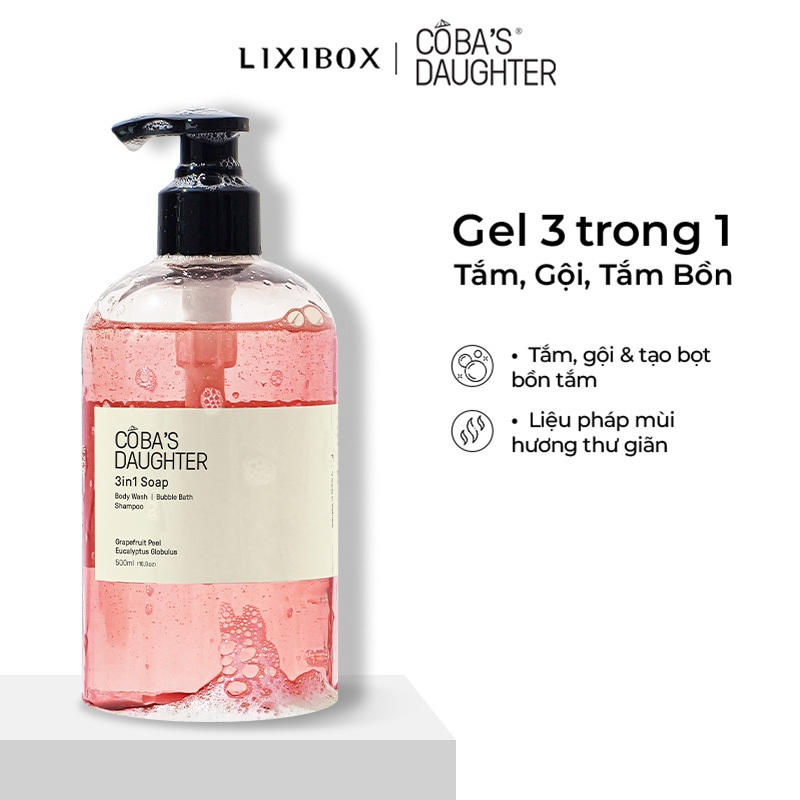 Ảnh Gel Tắm Gội, Tắm Bồn CoBa's Daughter Bodywash, Shampoo and Bubble Bath 3in1 500ml - 3 hương thơm 1