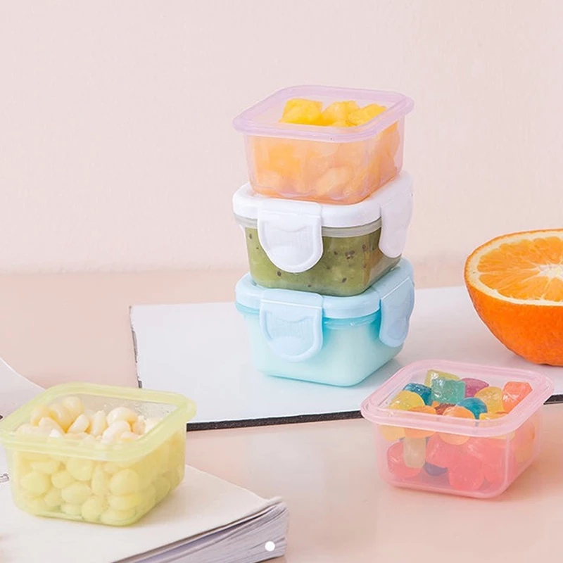 Ảnh Set 4 Hộp Trữ Đông KidAndMom ,Khay Trữ Đông Có Nắp khoá 4 chiều Đựng Đồ Ăn Dặm Cho Bé Chống Rò Rỉ 1