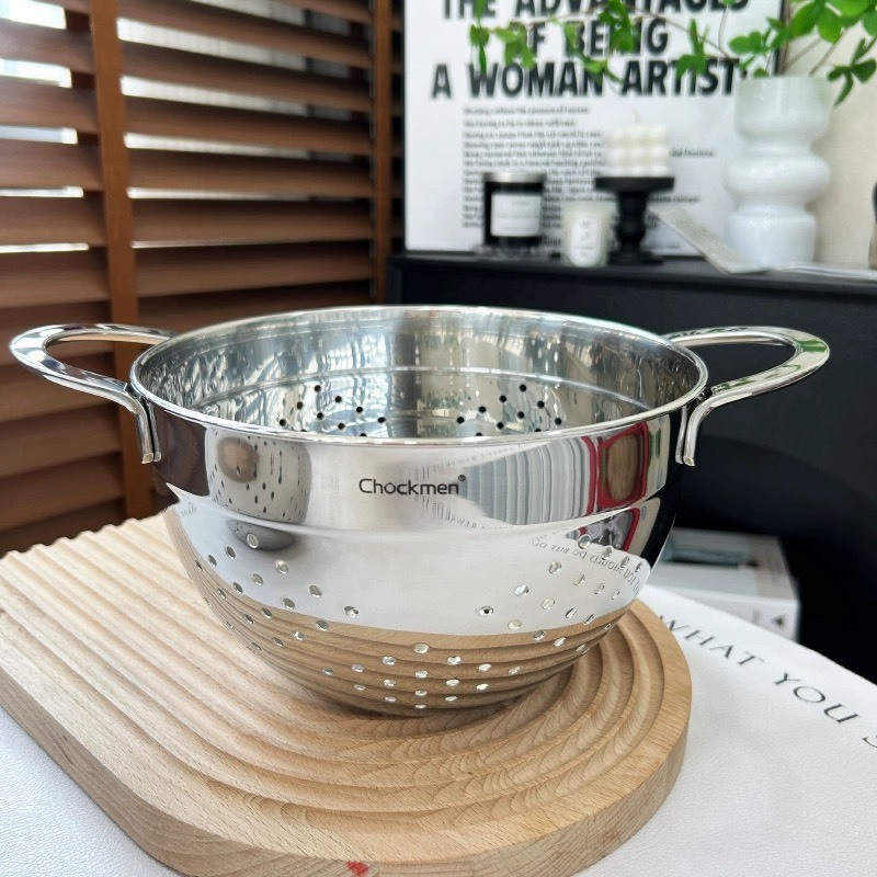 Rổ Inox Cao Cấp Có Quai Cầm Chockmen, Rổ Đựng Rau Củ Chockmen Có Quai Cầm ckm672 ckm673 ckm674