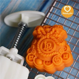 Khuôn trung thu lò xo 1 mặt Túi vàng chữ Lộc 150g- KH255
