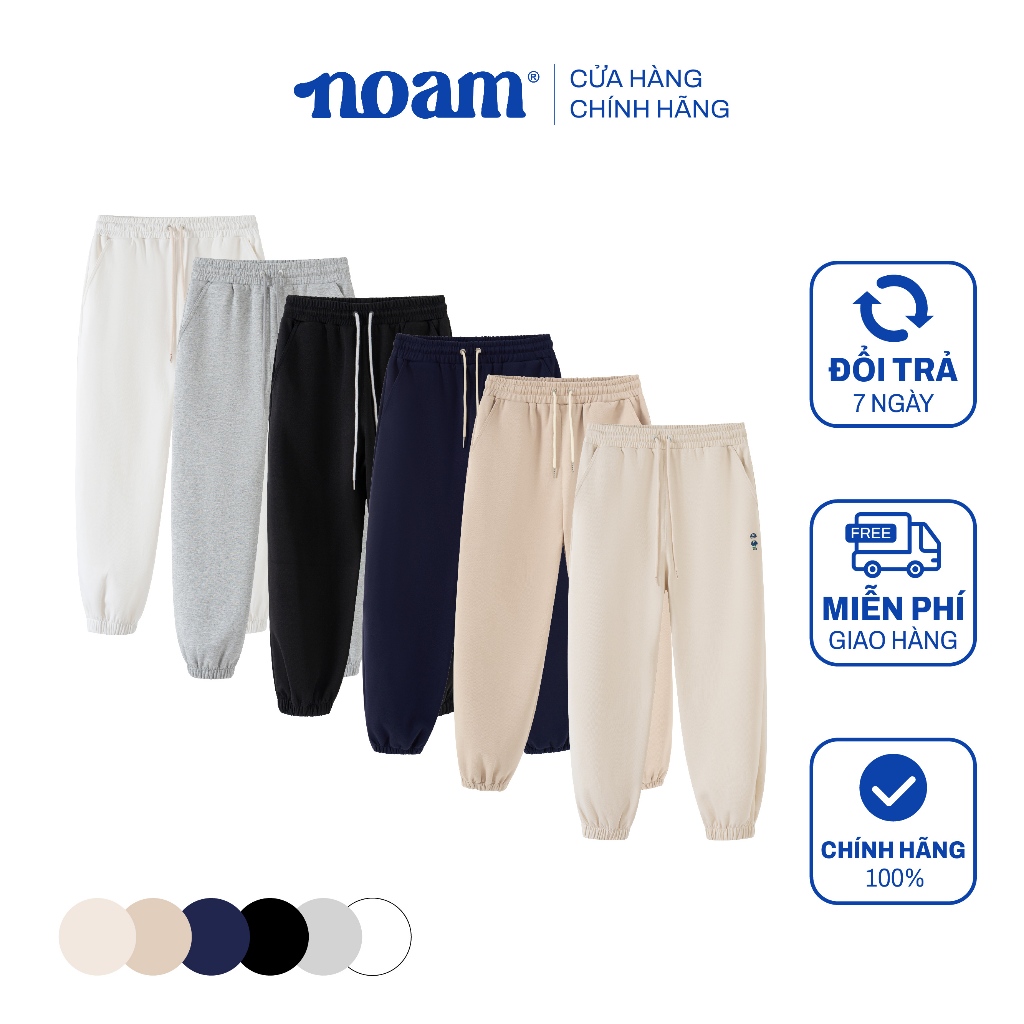 Ảnh Quần nỉ bo gấu Unisex NOAM Teeny Homie Form rộng - Màu đen/ trắng/ be/ xám/ xanh than/ be đậm 1