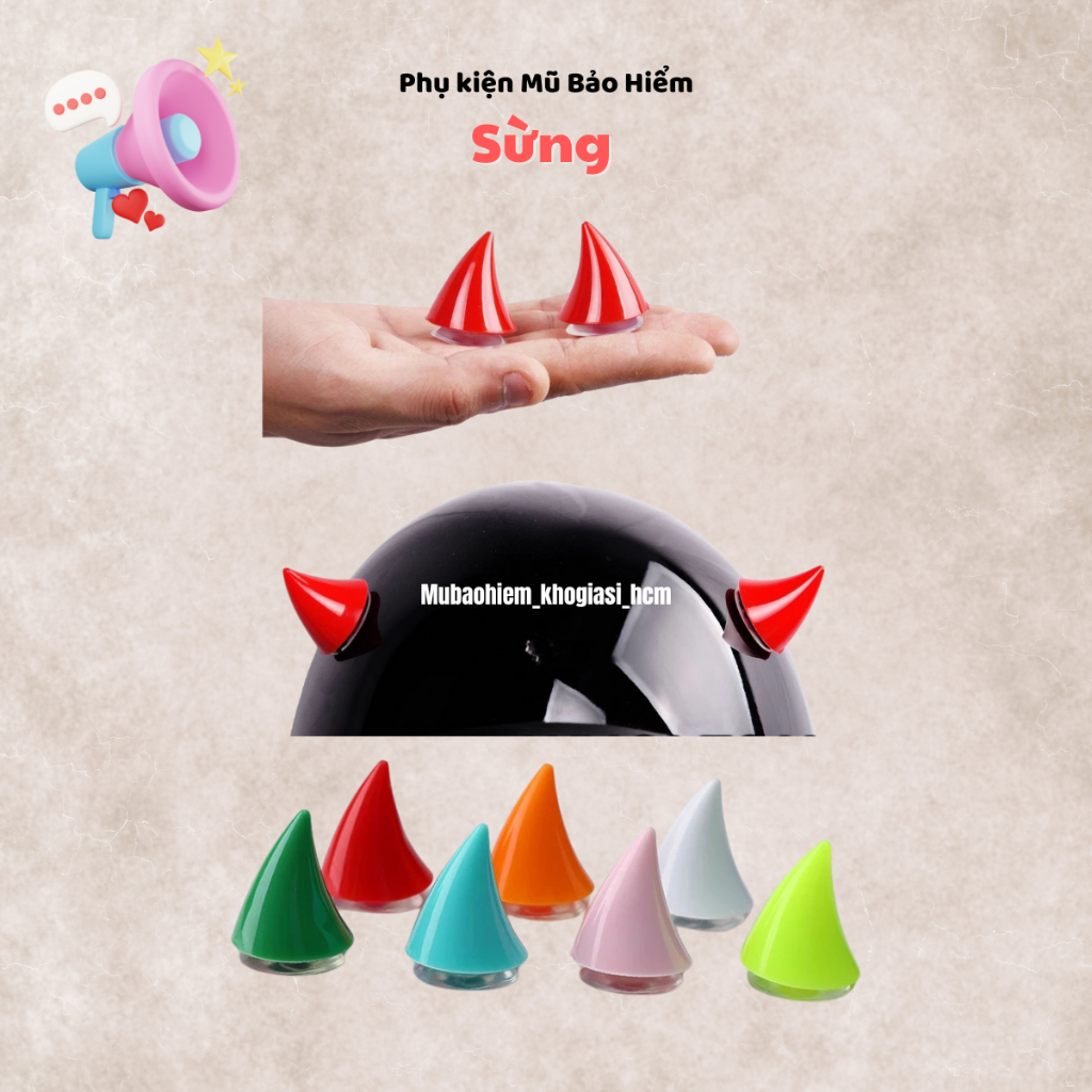 Phụ Kiện Sừng nhỏ gắn mũ bảo hiểm sừng cao cấp xinh, độc lạ. | Shopee ...