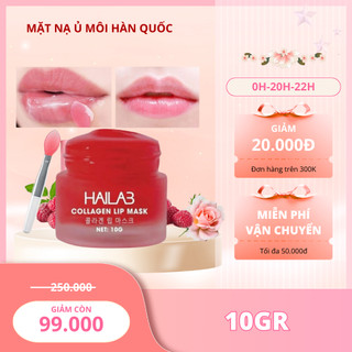 Ủ dưỡng môi lựu đỏ collagen Hàn Quốc HaiLaB giảm thâm, hồng môi dưỡng ẩm căng mọng 10gr (full hộp, full tem chính hãng)