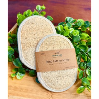 Bông Tắm Xơ Mướp KB Ecolife Tẩy Da Chết, Không Hóa Chất, An Toàn Cho Da(2 mặt xơ)