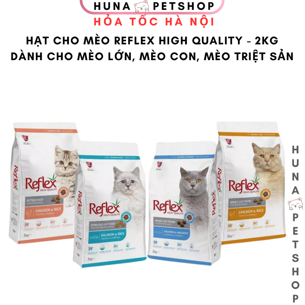 Hạt cho mèo Reflex High Quality cho mèo con, thức ăn cho mèo lớn, mèo ...