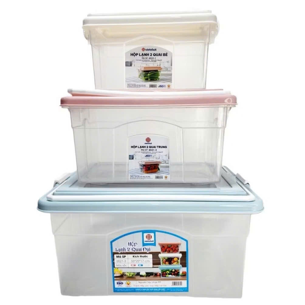 Hộp Nhựa Kín Đựng Thực Phẩm - Hộp Nhựa 2 Quai Việt Nhật Đựng Đồ Đa Năng