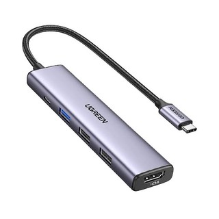 Bộ chia/ Hub Ugreen USB-C 5 in 1 sang 2*USB-A 2.0+ USB-A 3.0+HDMI+PD hỗ trợ 4K (15495) - Bảo hành 18 tháng