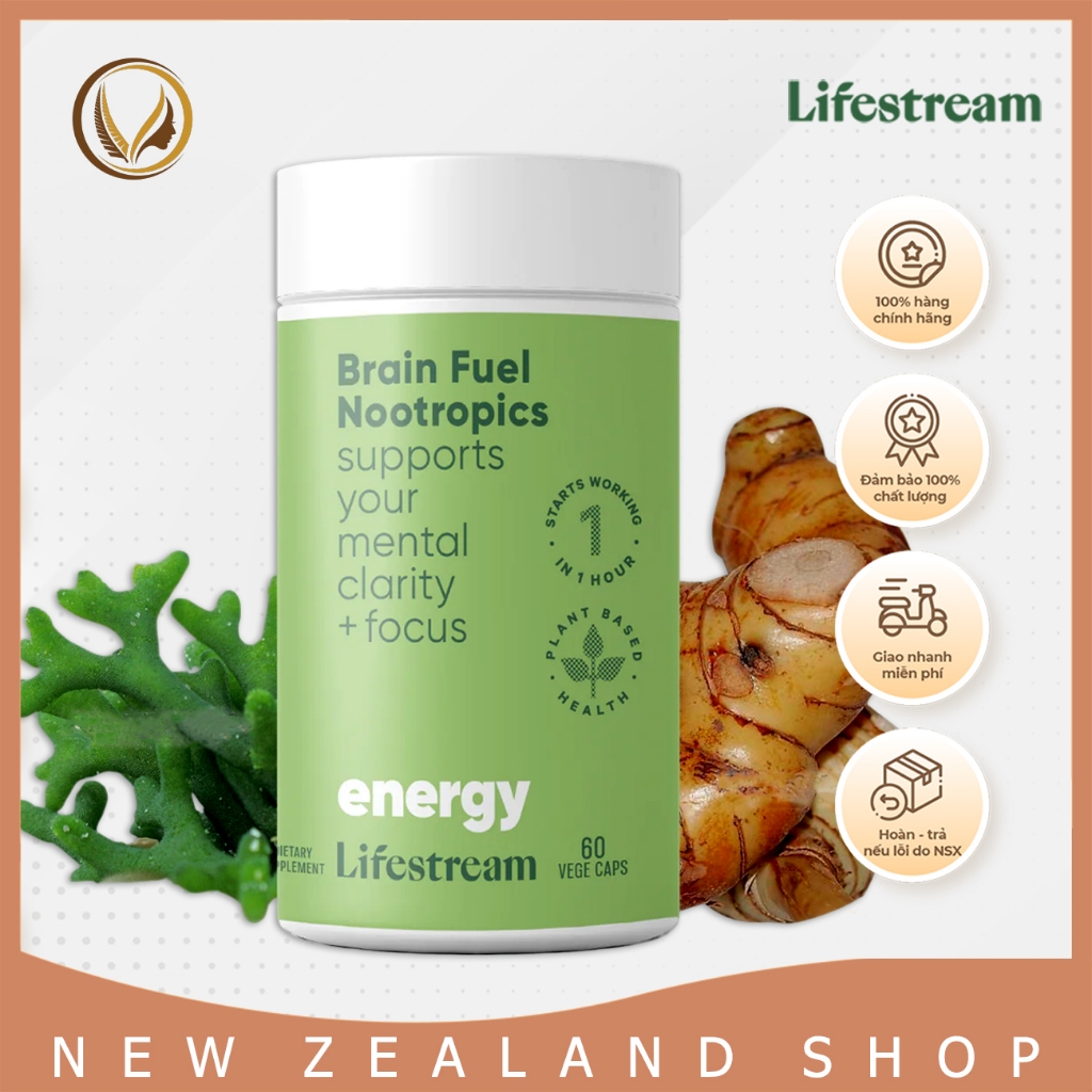 Viên uống tăng cường tập trung, tỉnh táo New Zealand Lifestream Brain ...
