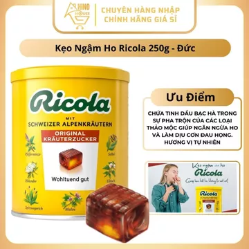 Kẹo Ngậm Ho Ricola 250g Đức Giá Tốt Hỗ Trợ Giảm Ho, Khan Họng - Hinohouse