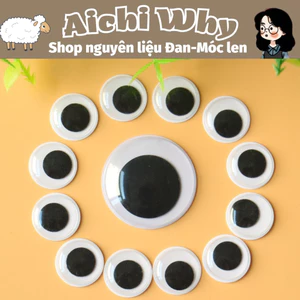 Mắt thú nhựa có tròng mắt màu đen di chuyển được ( 20 mắt)
