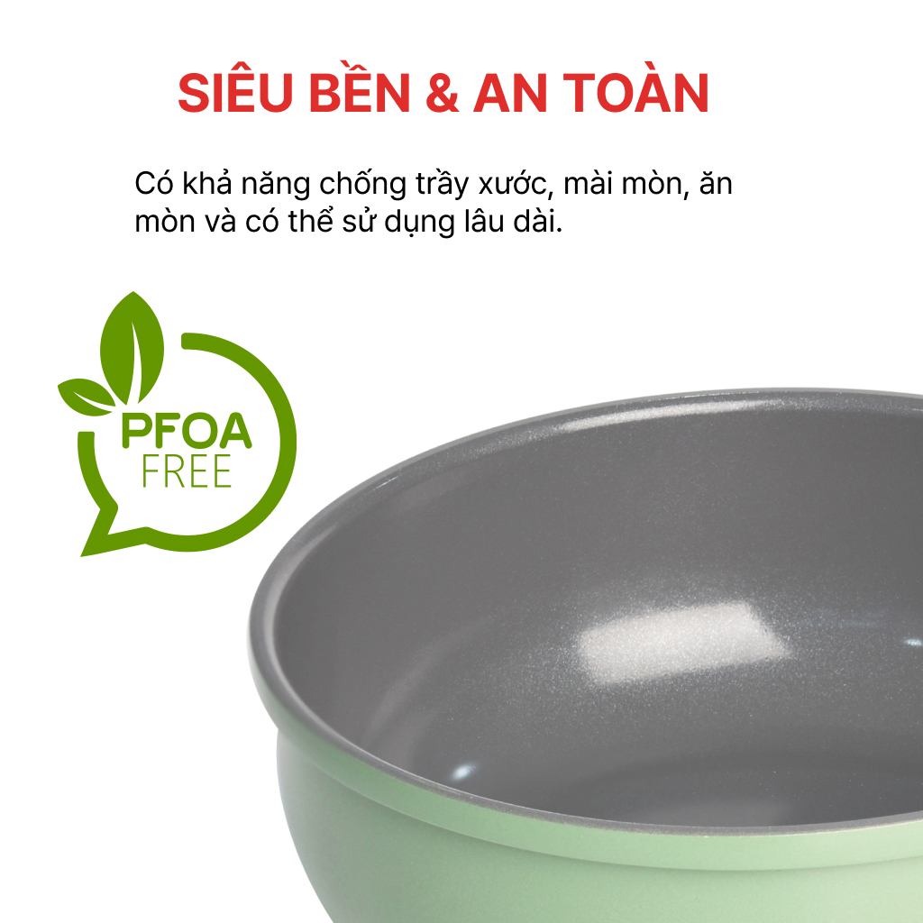Ảnh Chảo sâu lòng chống dính men đá đáy từ 20, 24cm Ceragreen HAPPYCOOK, CGWP-20, 24IH 4