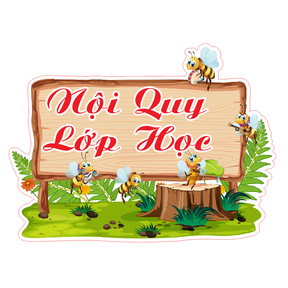 Trang trí lớp: NỘI QUY LỚP HỌC  decan bóc dán đã cắt viền sẵn trang trí lớp giá siêu rẻ