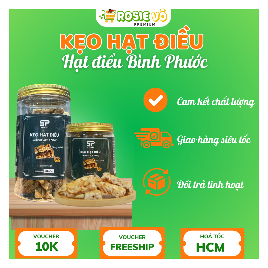 Kẹo Hạt Điều Cao Cấp STP FOOD – Làm Từ Đường Mạch Nha, Ít Ngọt, Thơm ...