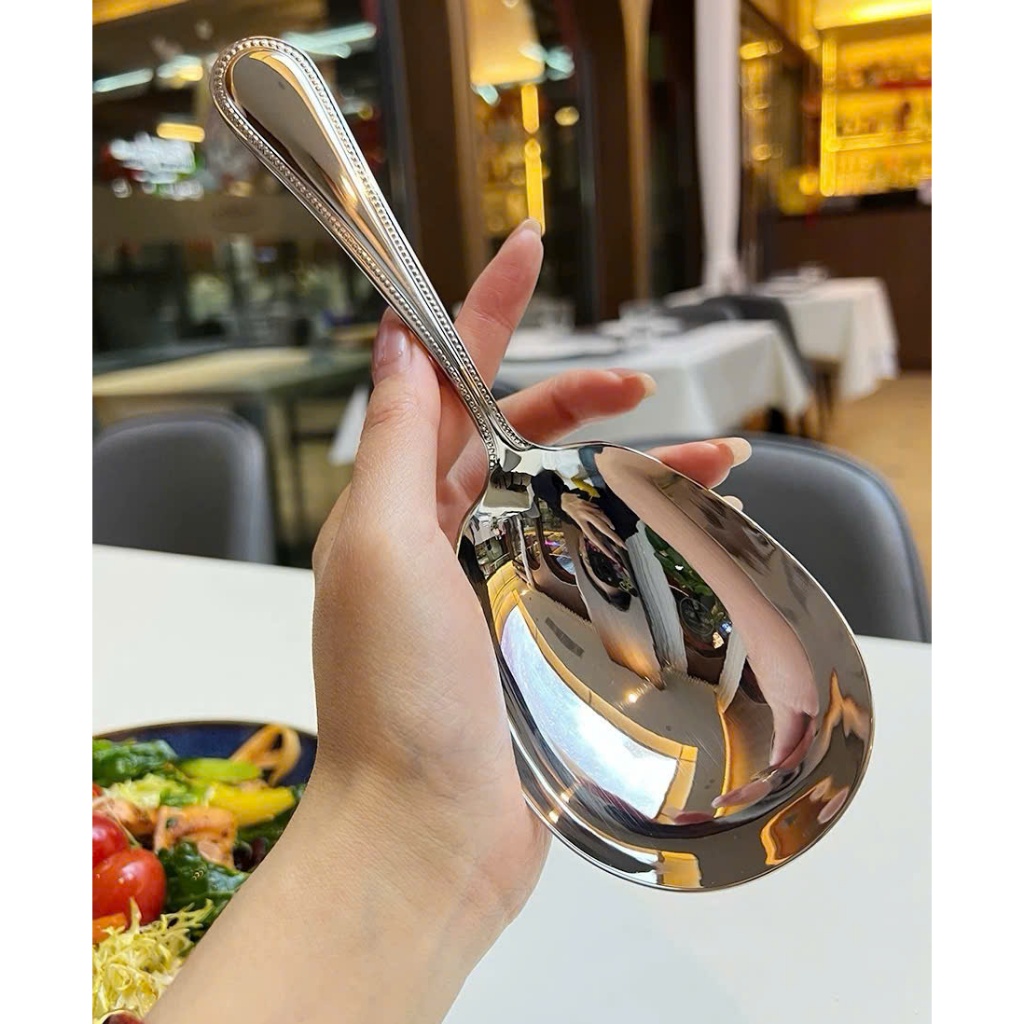 Muôi Thìa Xới Cơm, Muôi Vá Xào Nấu Inox Bản To, Muôi Vá Korea Chockmen CKM147