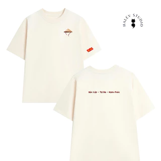 (IN 2 MẶT) Áo thun UNISEX OVERSIZE form rộng nam nữ in hình NÓN LÁ 3D CỜ VIỆT NAM BÚA LIỀM chất Cotton mềm mịn