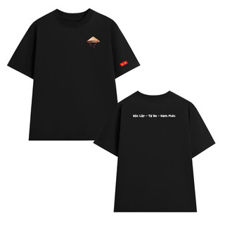 (IN 2 MẶT) Áo thun HALEV UNISEX OVERSIZE form rộng nam nữ in hình NÓN LÁ 3D CỜ VIỆT NAM BÚA LIỀM chất Cotton mềm mịn