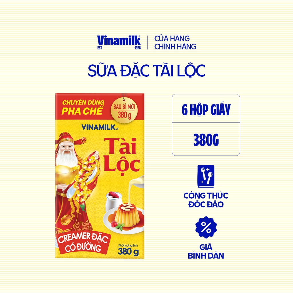 Ảnh Bộ 6 hộp Creamer sữa đặc Tài Lộc - Hộp giấy 380g 2