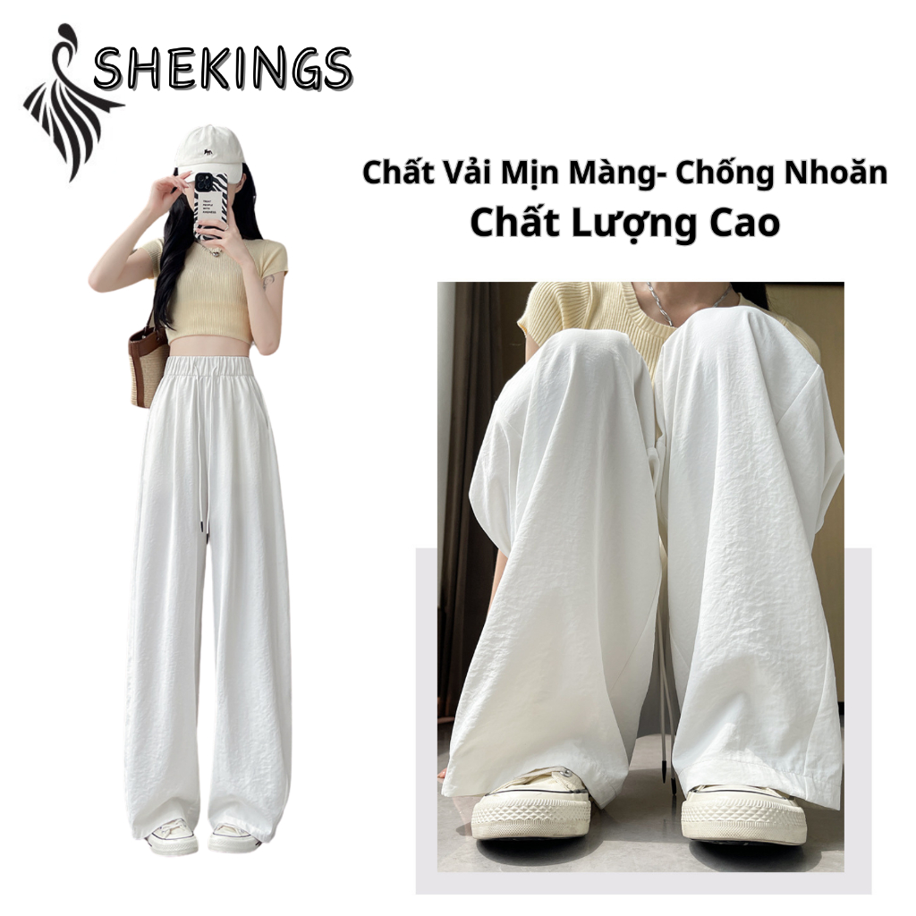 Quần ống rộng nữ quần gió cạp chun vải đũi cao cấp lên dáng siêu xinh (Datthustore - MS56)