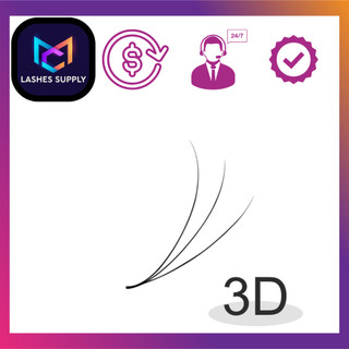 Mi fan 3D LASHES SUPPLY độ cong C -CC - D, độ dày 0.07 (1 hộp 500 fan) mi volume 3d, (keo nối mi, uốn mi, dụng cụ nối mi