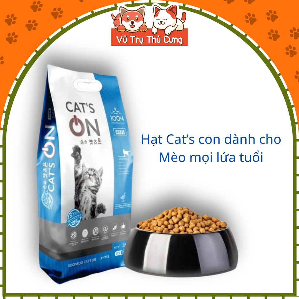 (5Kg) Thức Ăn Hạt Cho Mèo Cat's On Hàn Quốc