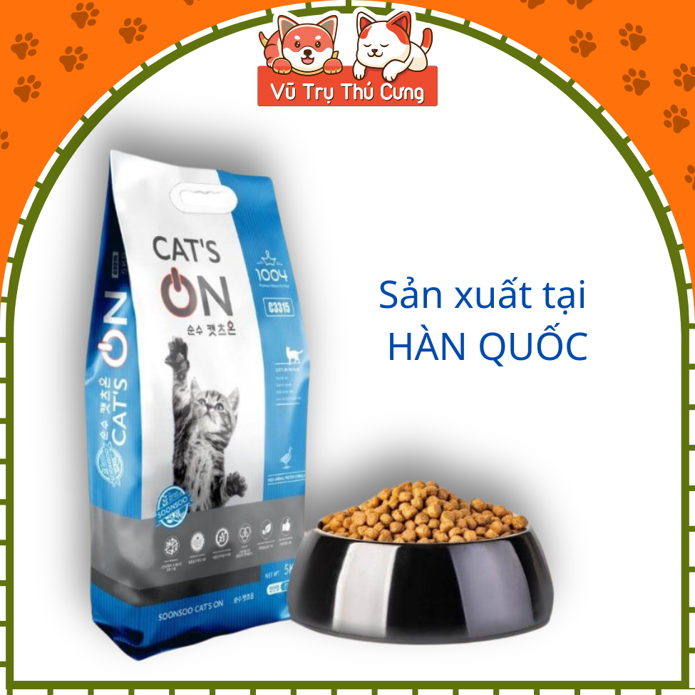 (5Kg) Thức Ăn Hạt Cho Mèo Cat's On Hàn Quốc