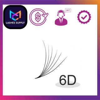 Mi fan 6D LASHES SUPPLY độ cong C -CC - D, độ dày 0.07 (1 hộp 1000 fan) mi volume 6D