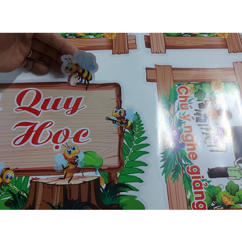 Trang trí lớp: NỘI QUY LỚP HỌC  decan bóc dán đã cắt viền sẵn trang trí lớp giá siêu rẻ