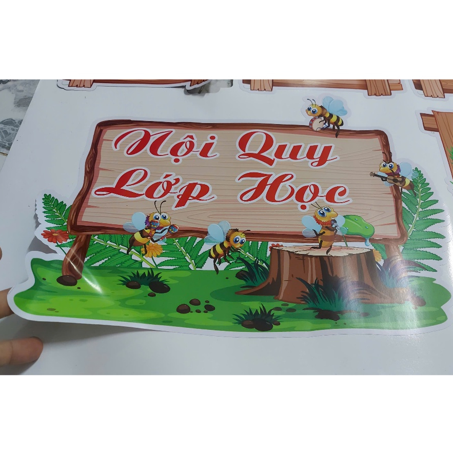 Trang trí lớp: NỘI QUY LỚP HỌC  decan bóc dán đã cắt viền sẵn trang trí lớp giá siêu rẻ