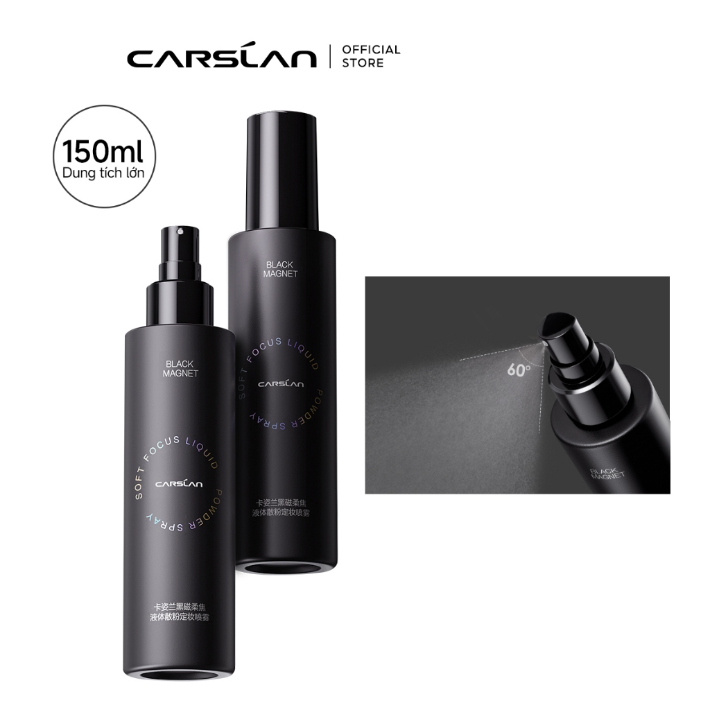 Xịt khóa nền kiềm dầu, giữ lớp trang điểm bền màu 24H, chống trôi Carslan Black Magnet Setting Spray 150ml
