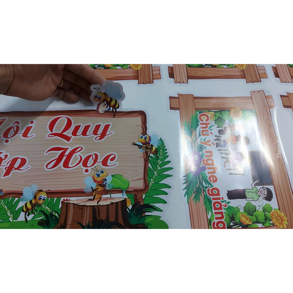 Trang trí lớp: Decal bóc dán NỘI QUY LỚP HỌC  đã cắt viền sẵn trang trí lớp giá siêu rẻ